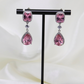 Arete plata 9.25 con zirconia rosa