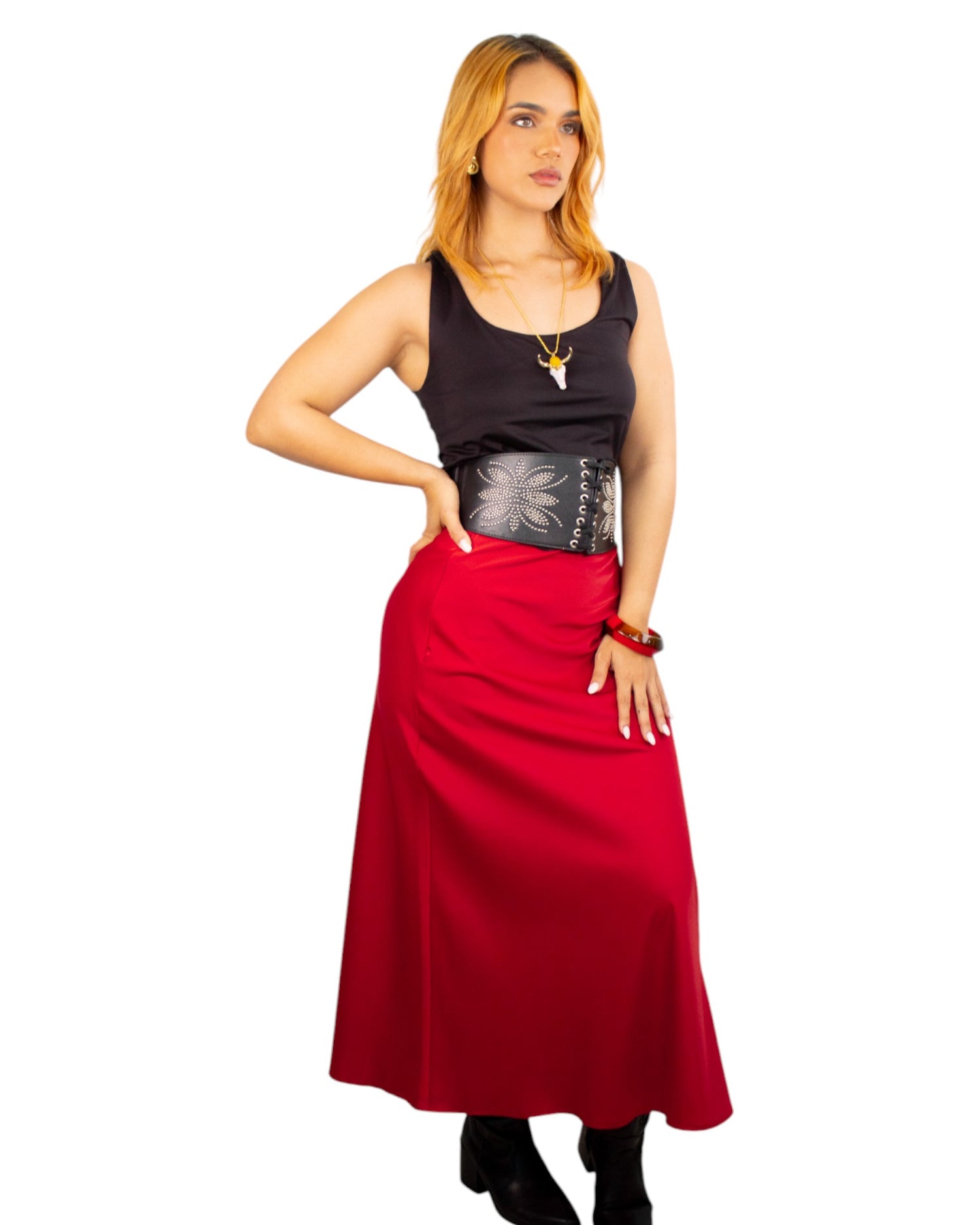 Falda Camila roja