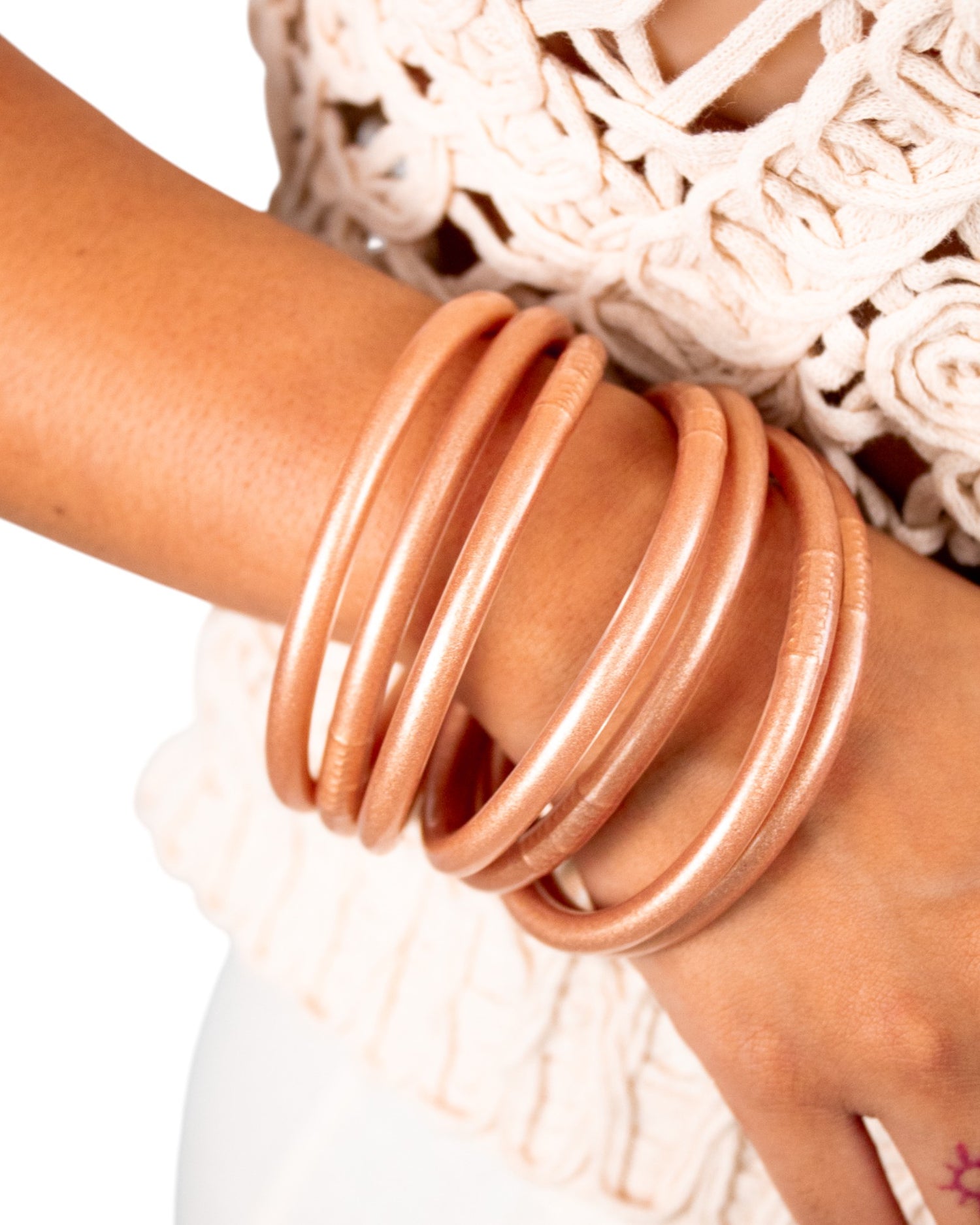 Pulsera tibetana oro rosa