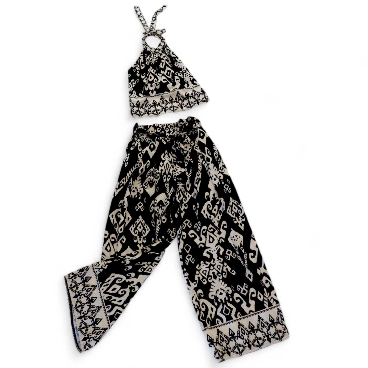 Pantalon estampado negro