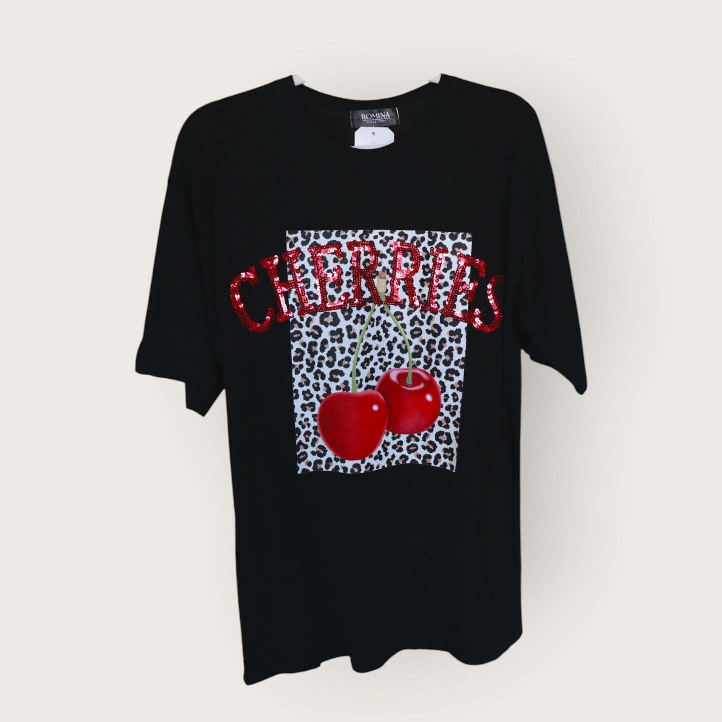 Playera oversize cherry