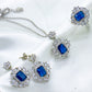 Aretes luxury plata y azul