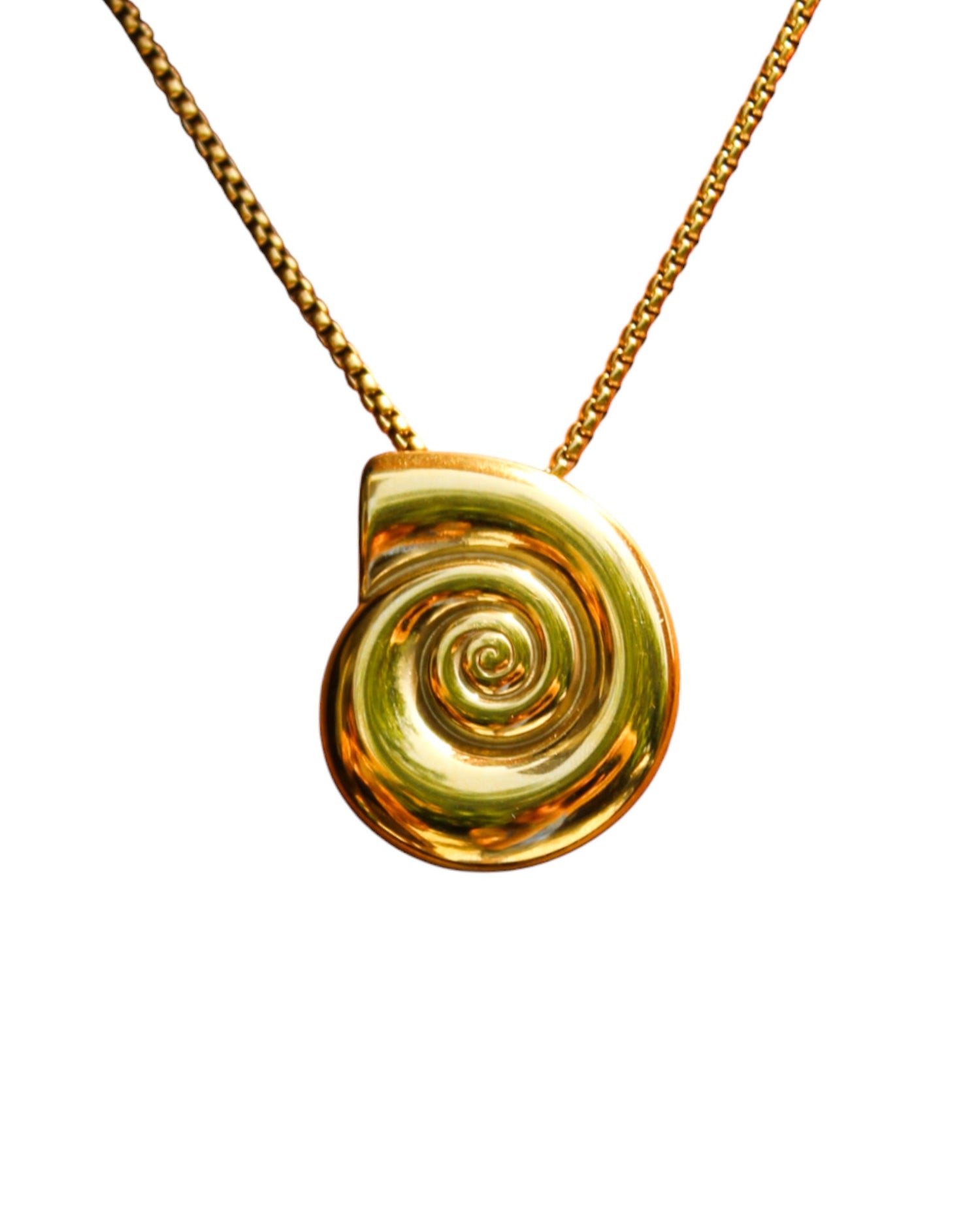 Cadena caracol dorada