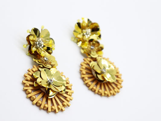 Aretes MS golden flowers