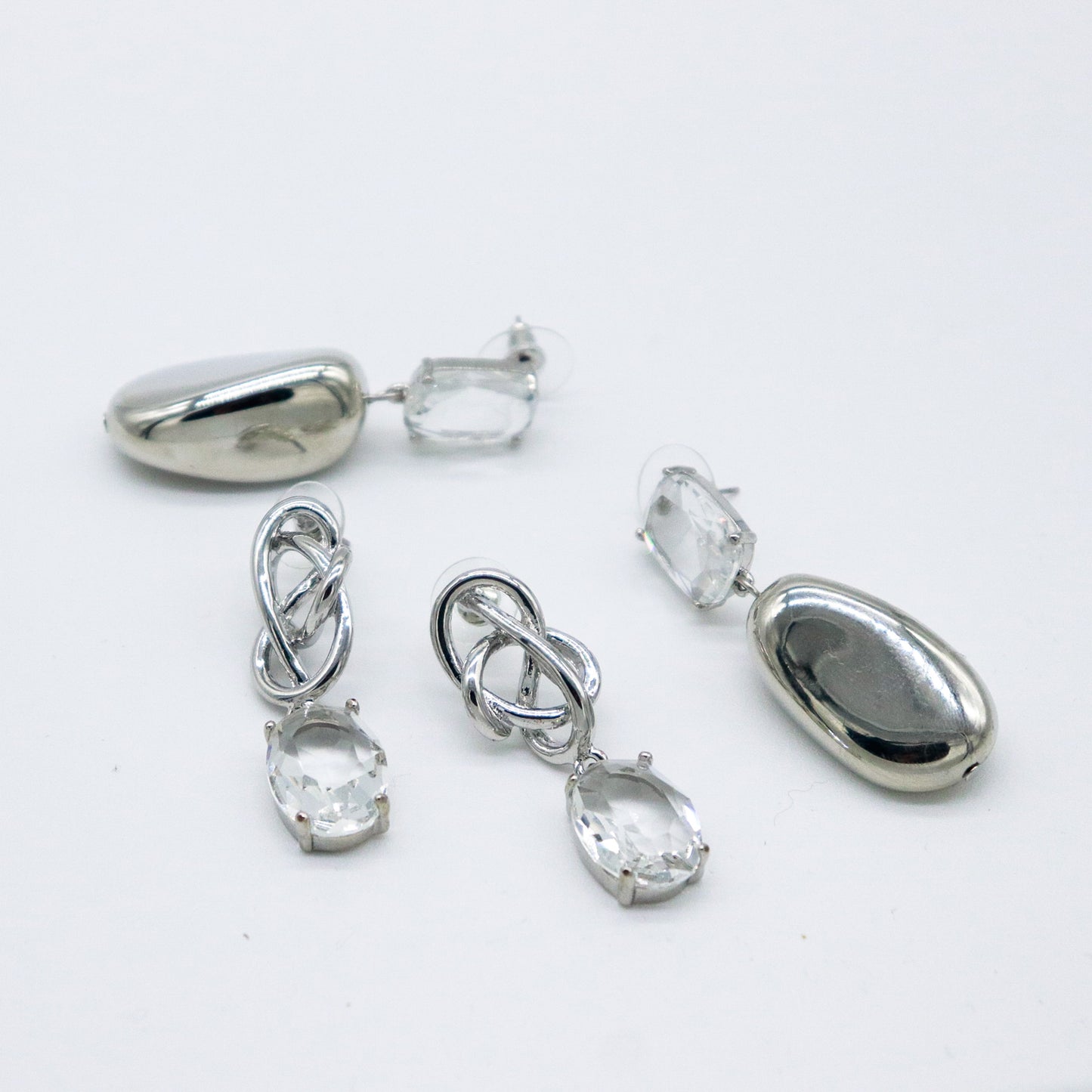 Aretes cristal plata