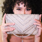 Silver clutch bag