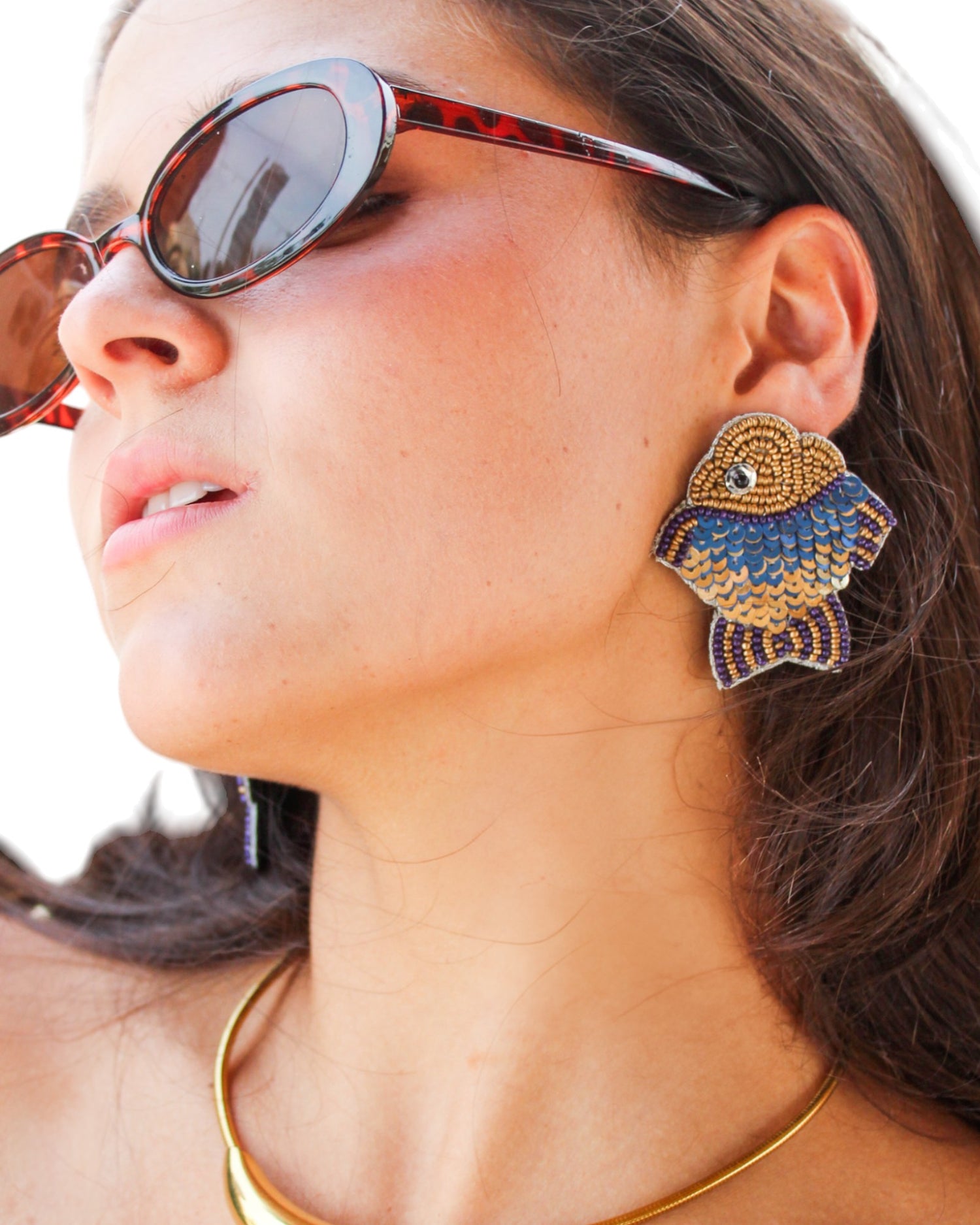 Aretes blue fishy