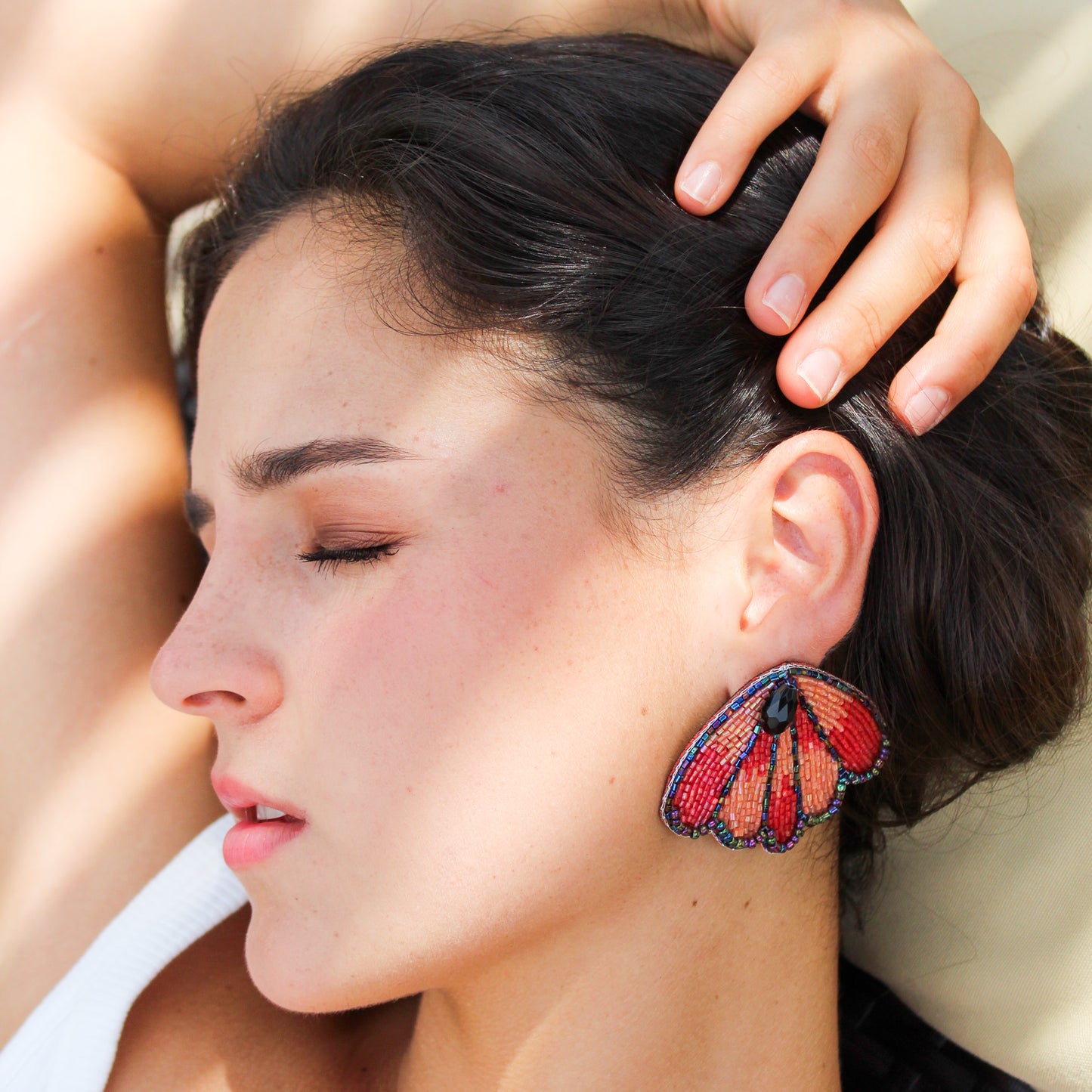 Aretes butterfly rojos