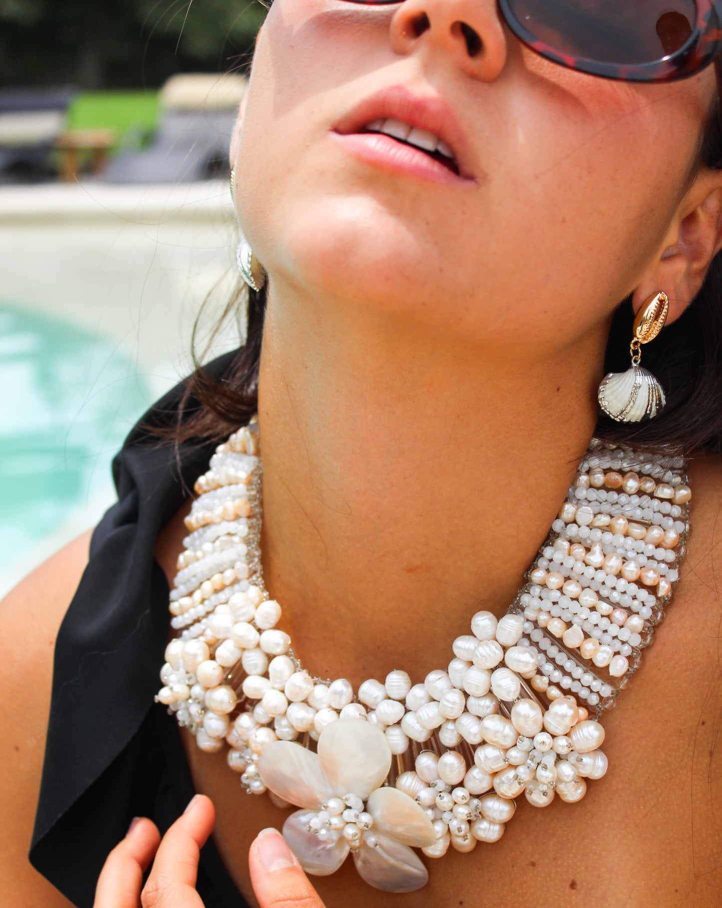 Collar Maxi concha y perlas naturales