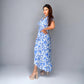 Vestido maxi azul floral