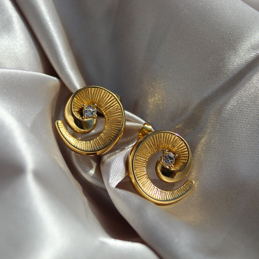 Aretes espiral dorados