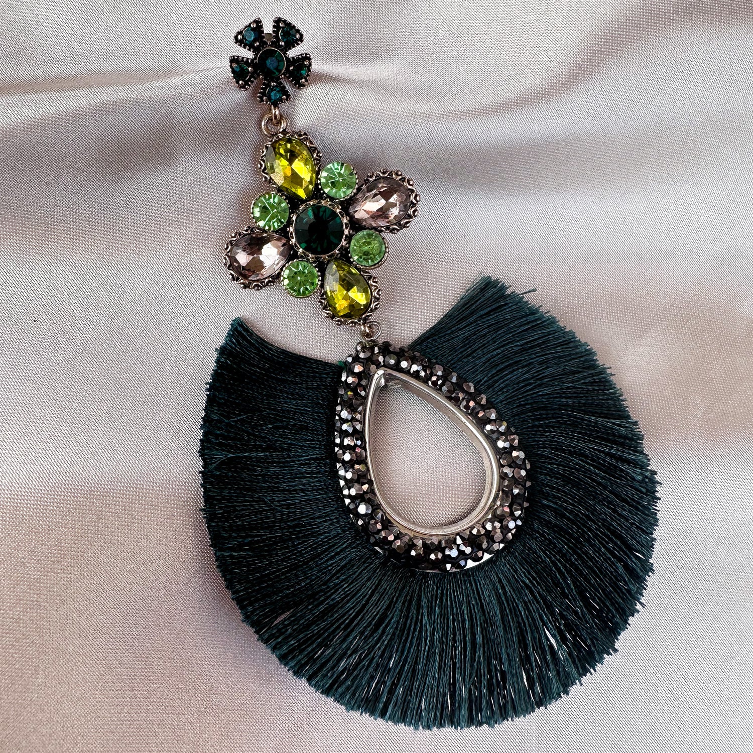 Aretes Maxi cruz verde