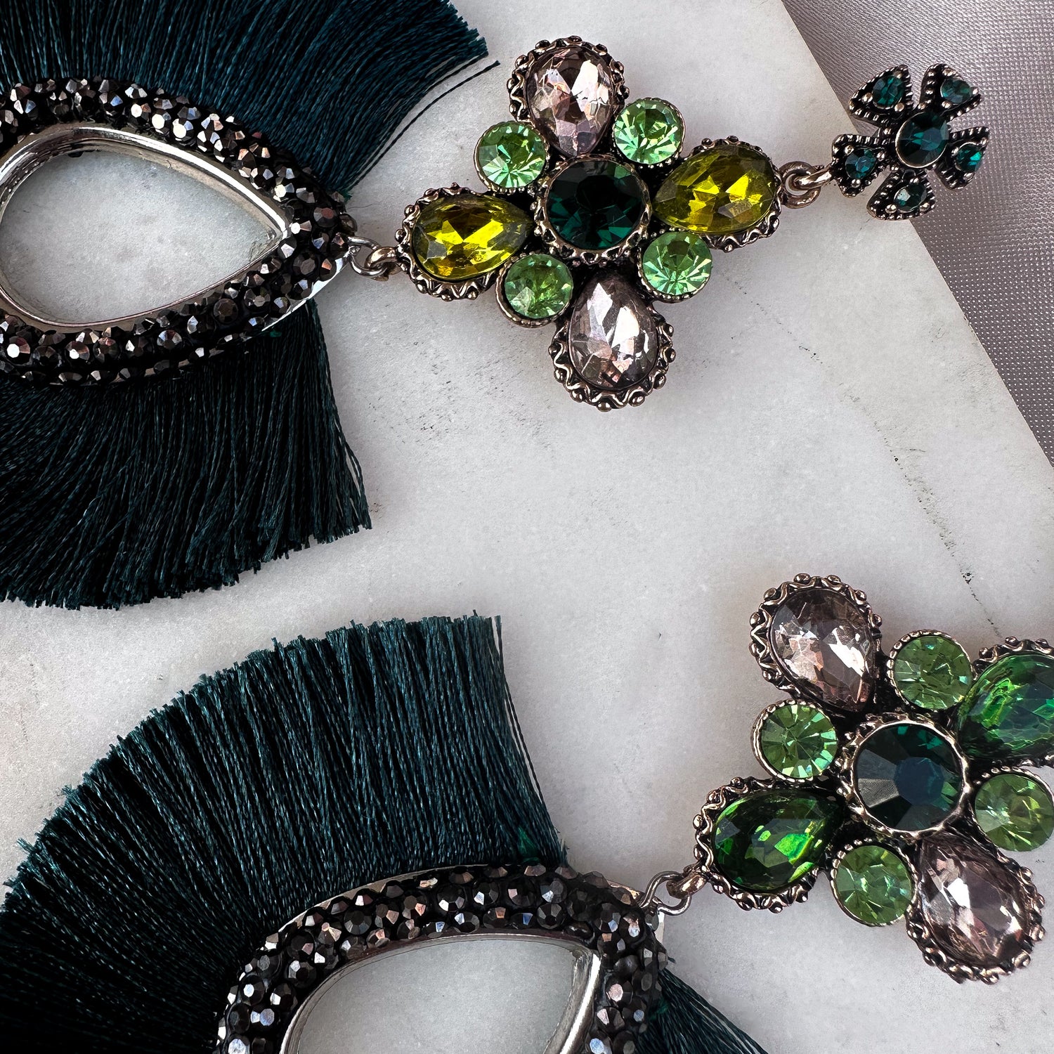 Aretes Maxi cruz verde