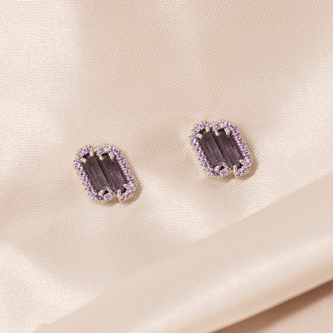 Arete chico plata 9,25 con 2 zirconias